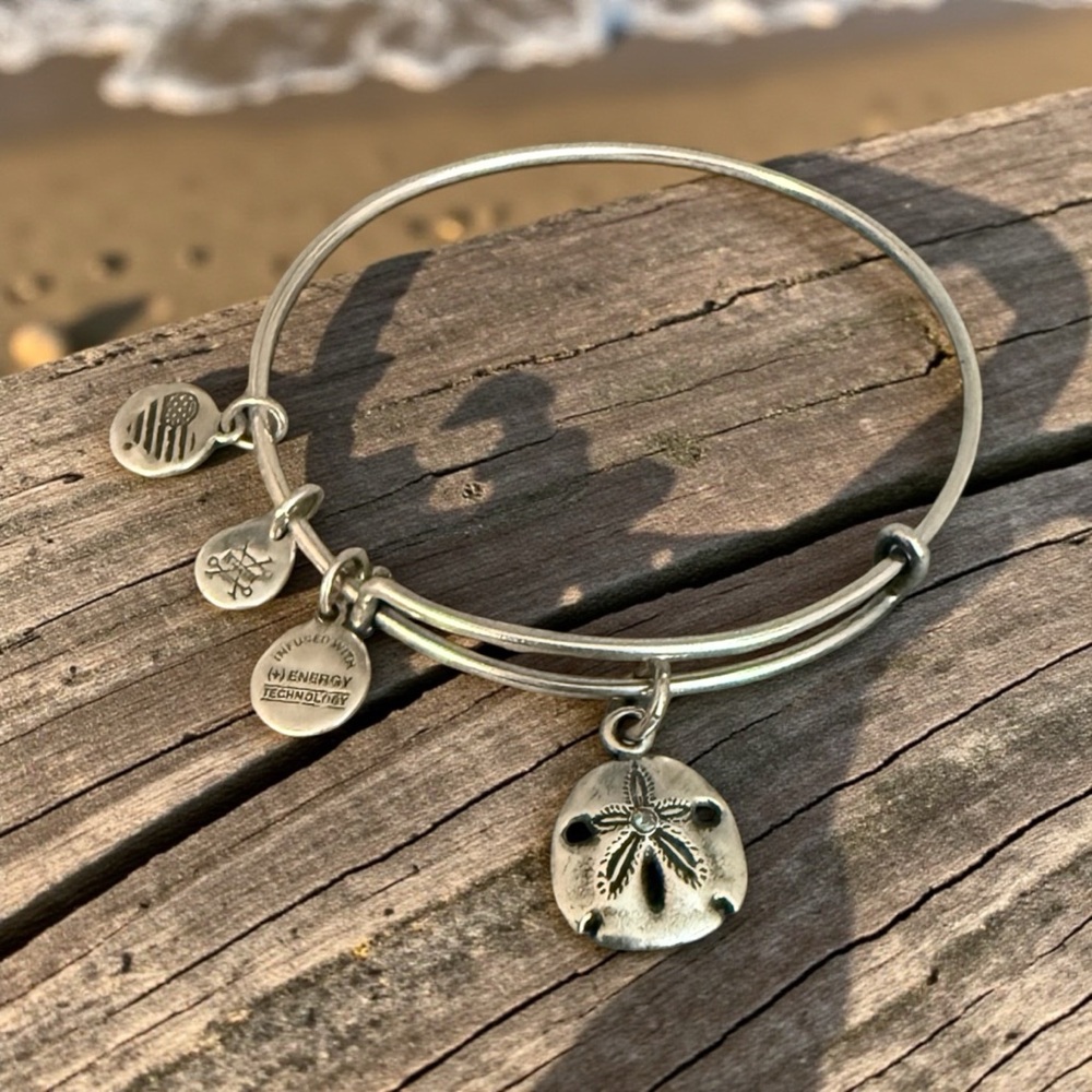 🩶ALEX AND ANI🩶Sand Dollar III Charm Bangle in Rafaelian Silver/NWOT